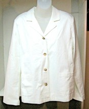 Tog Shop White Woman&#39;s Jacket New w Tag Sz Lrg Cotton Blend B5 - £15.82 GBP