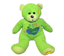 Gifted Bears Florida B EAN Bag Green Plush Stuffed Animal Travel State Souvenir - £7.21 GBP