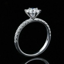 2Ct Lab-Created Solitaire Round Cut Engagement Women Ring 14K White Gold Plated - £110.08 GBP
