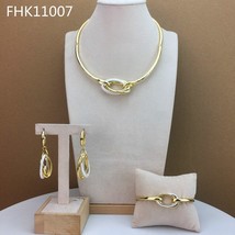 Dubai Costume Jewelry Unique Jewelry Sets Necklace and Earrings FHK11007 - £83.46 GBP