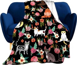 Cute Cat Blanket 50&quot; X 60&quot; Super Soft Flannel Fleece Throw Blankets Kids Adults - £35.37 GBP
