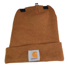 Carhartt Stocking Winter Beanie Cap Unisex One Size Brown Knit Logo EUC - $34.33