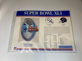 SUPER BOWL 41 Colts Bears 2007 SB XLI NFL PATCH CARD peyton manning 12x9... - $15.99