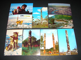 9 Vintage POSTCARDs Alaska Totem Poles Kodiak Eskimo Inuit Dog Sled Fairbanks - £19.95 GBP