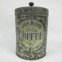 Antique Coffee Tin with Lid Forest City Mills Cleveland Ohio Java Blend ... - £47.94 GBP