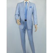 Men RENOIR suit Solid 2 Button Business Formal All Purpose Slim Fit 203-9 Blue image 7