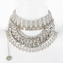 Ztech Collar Coin Necklace &amp; Pendant Vintage Crystal Maxi Choker Statement Colli - £35.32 GBP