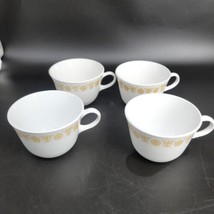 Corelle Coffee Tea Cups Butterfly Gold 4pc Livingware Made in USA More A... - $10.59