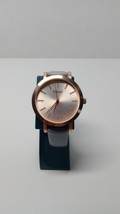 Vivani Women&#39;s Rose Gold Tone Watch With Simulated Leather Grey Band WAC... - $10.88