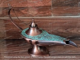 Rare Brass Oil Lamp Aladdin Chirag Home Handicraft Incense Burner Occassion Gift - $37.40