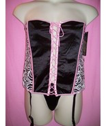 Naughty and Nice Lingerie Famous Maker Floral Plus Size Zebra Bustier An... - $48.01 CAD