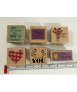6 Rubber Stamps &quot;thinking of you, with sympathy, because of you, thanks ... - €17,12 EUR