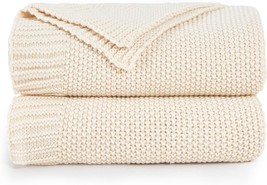 Andency Beige Throw Blanket For Couch, Super Warm Soft Cozy Knit Throw, 50&quot;X60&quot; - £29.86 GBP