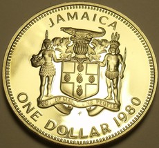 Large Rare Proof Jamaica 1980 Dollar~Only 2,688 Minted~Bustamante~Free S... - $24.10