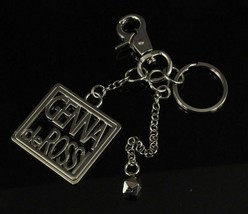 Modern Designer Metal Purse Jewelry Fob Keychain Silver Tone Genna De Rossi - £8.95 GBP