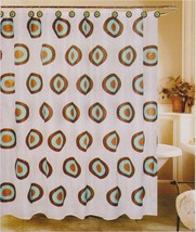 New Modern Design Printed Fabric Shower/Bath Curtain + Metal/Ceramic Hooks/Rings - $13.50