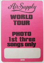 AIR SUPPLY 2 World Tour Photo PASSES AUSTRALIAN DUO RUSSELL NOW AND FOREVER - $16.50