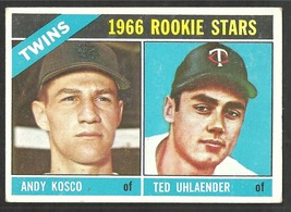 Minnesota Twins Rookie Stars Andy Kosko Ted Uhlaender 1966 Topps Baseball Card 2 - £0.55 GBP