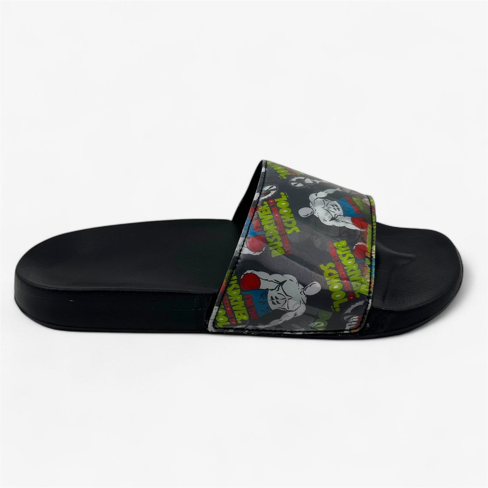AND1 Chasin Black Multicolor Mens Sandal Slide