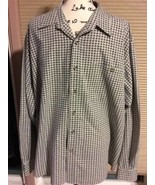 Mens Haband Dress Green Tan Button Down Shirt XLarge SKU 061-50 - $5.89