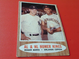 1962 Topps # 401 A.L. + N.L. Homer Kings Roger Maris / Orlando Cepeda - £39.81 GBP