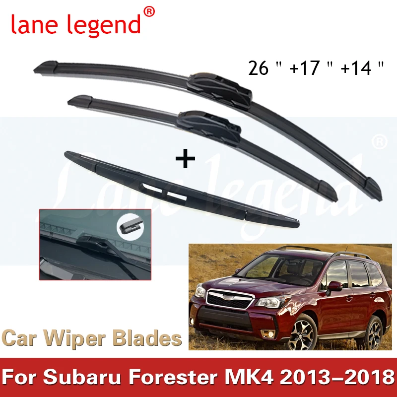 For Subaru FORESTER MK4 2013-2018 Front Rear Wiper Blades Brushes Cutter - $30.04