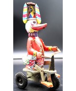 Vintage Wind-up Clockwork Tin Mechanical Wind-Up Duck on Bike Toy W/ Key... - €34,56 EUR
