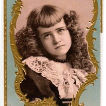 Woolson Spice Trade Card 1895 Girl Portrait Embossed - £5.72 GBP