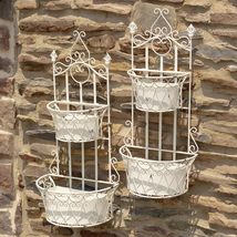 Zaer Ltd. Set of 2 Dual Wall Planters with Removable Baskets London 1820&quot; (Antiq - £116.01 GBP