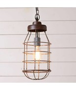 Industrial Caged Pendant Light in Rustic Tin - £72.37 GBP