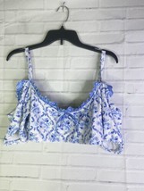 ASOS Swim Milkmaid Bardot Bikini Top Blue Paisley Print Womens Plus Size... - £21.74 GBP