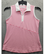 Pebble Beach Polo Shirt Womens M Multi Striped Dry Luxe Golf Performance... - $29.32 CAD