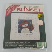 Sunset Happy Snowman Frame Kit Felt Applique Size 5&quot; x 5&quot; Vtg 1995 Dimensions - £7.67 GBP