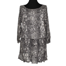 Soft Joie Arryn B Dress Womens Size XS Gray Snake Print 3/4 Sleeve Mini Blouson - £39.22 GBP