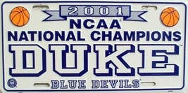Duke University Blue Devils 2001 NCAA Basketball Champions Metal License... - £9.50 GBP