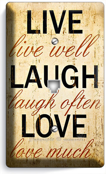 LIVE LAUGH LOVE RUSTIC COUNTRY PHONE JACK TELEPHONE WALL PLATE KITCHEN ROOM ART