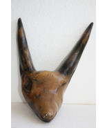 Antique Natural Wood Polished Fox Head Shaped Primitive Wooden Art Rare 10&quot; - £61.86 GBP