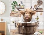 Funny Highland Cow Shower Curtain 60Wx72H Inches Farmhouse Western Bull ... - $26.01