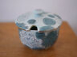 Vintage Mid Century Japanese KUTANI Porcelain Chrysanthemum Mustard Pot ... - $65.99