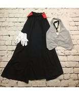 Vampire Costume Kids Sz M Cape Shirt-Front Necklace Gloves Halloween Dre... - £11.80 GBP