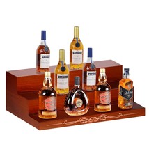 Liquor Bar Bottle Display Shelf, 3 Tier Solid Wood Liquor Bottle Stand, Bar Liqu - £55.73 GBP