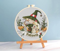 Little Witch Cross Stitch Nursery Cross pattern pdf - Witchcraft Embroidery  - £6.81 GBP
