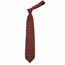 Brooks Brothers Makers 100% Silk Neck Tie Maroon/Gold Chain Buckle - $34.75