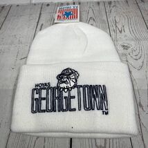 Vintage Cuffed Georgetown Hoyas NCAA Hat Beanie Cap White New Men - $8.44