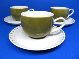 Mikasa  Pivotal La Ronde Green Cups And Saucers Set of 3 - £16.97 GBP