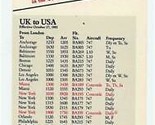 British Airway Transatlantic Schedule Winter 1985-86  - £9.32 GBP