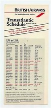 British Airway Transatlantic Schedule Winter 1985-86  - £9.33 GBP