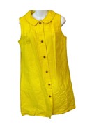 Vintage 1960s Gigette Collared Shift Dress Yellow Size 16 button front - $74.25