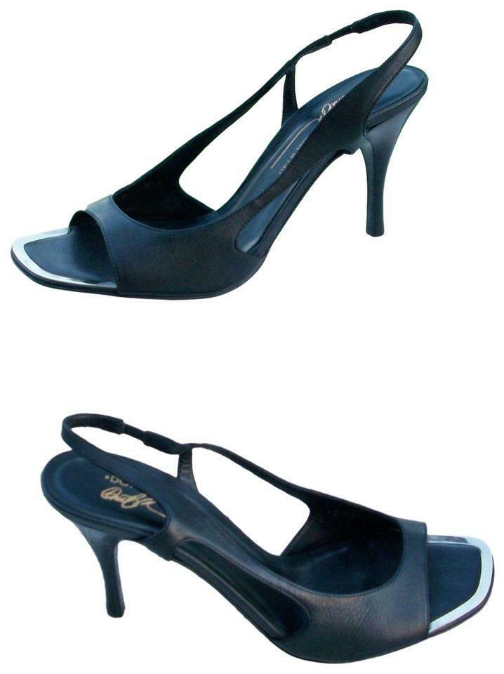 Donald Pliner Couture Nappa Leather Shoe New Metal Toe Rand Sandal $350 NIB