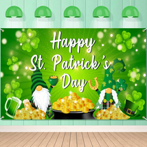 St Patricks Day Banner Backdrop, 79X45 Inch St Patricks Day Decorations for Part - £13.25 GBP